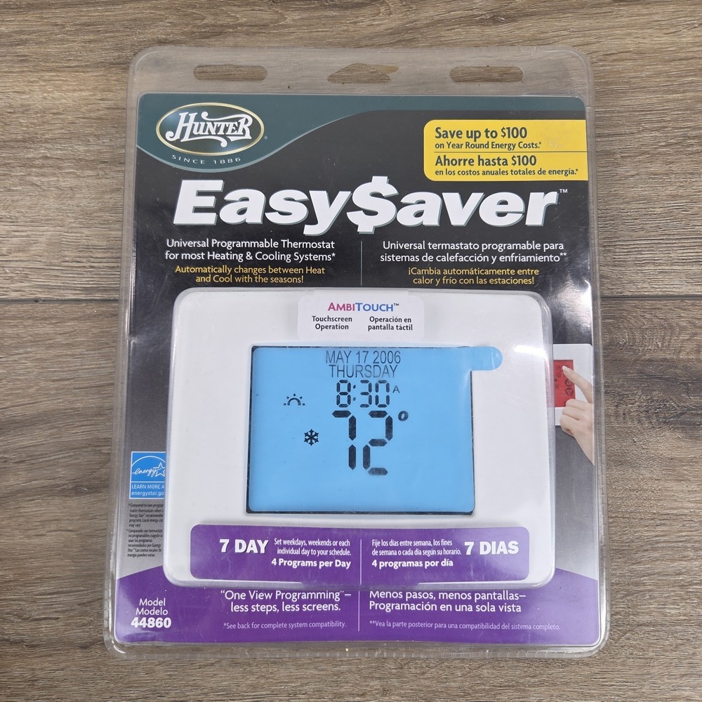 Hunter 44860 Universal Thermostat Programmable Touchscreen Brand New
